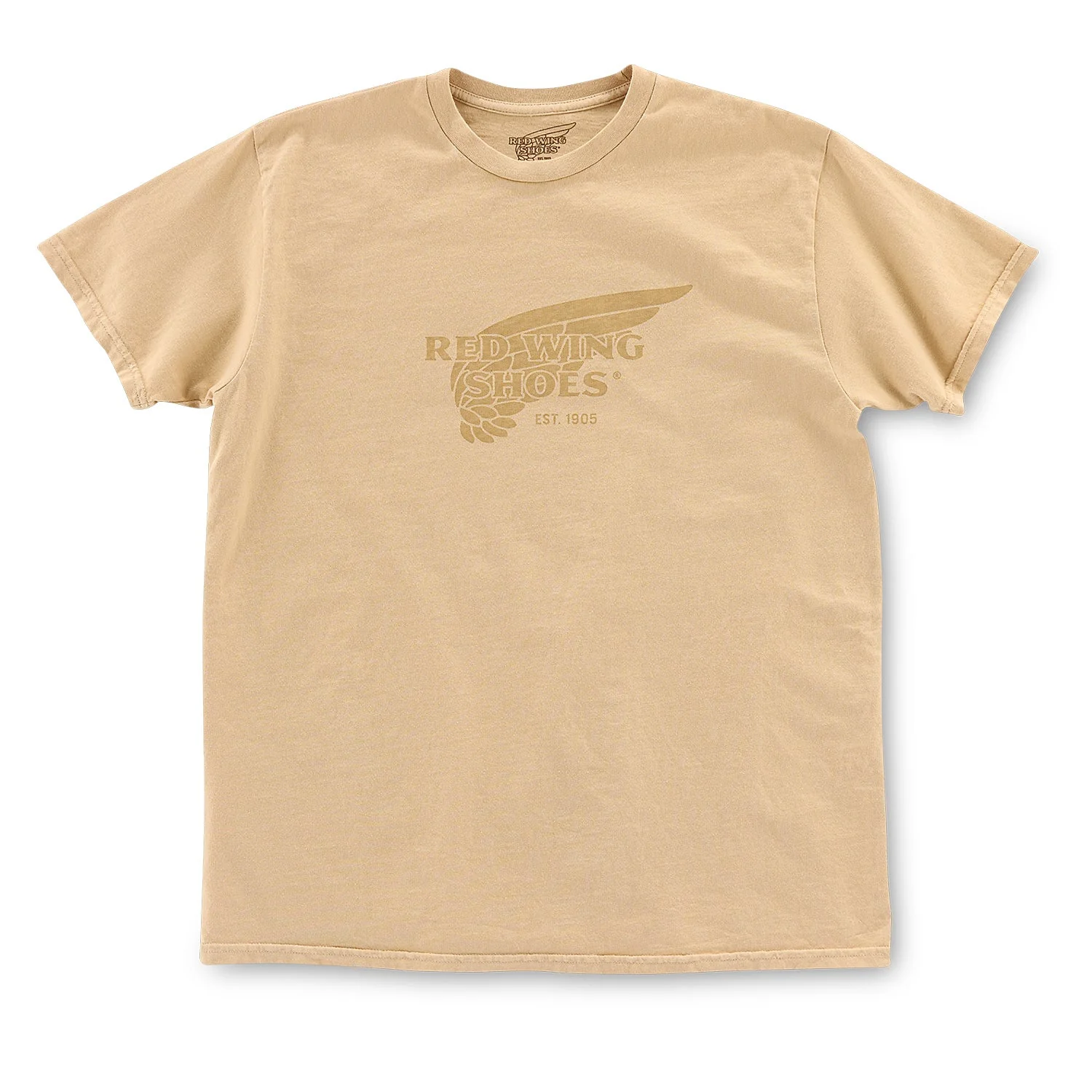 Monochrome Red Wing Logo T-Shirt - Beige
