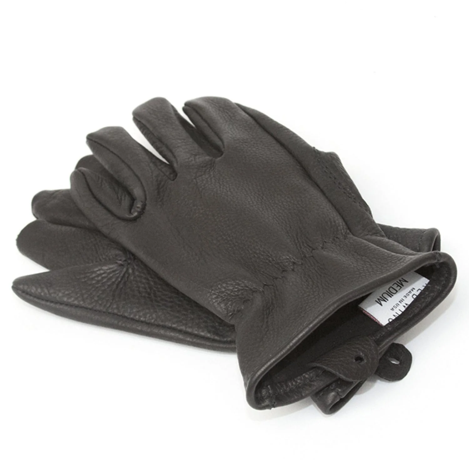 Unlined Glove in Black Buckskin Leather - Image 3