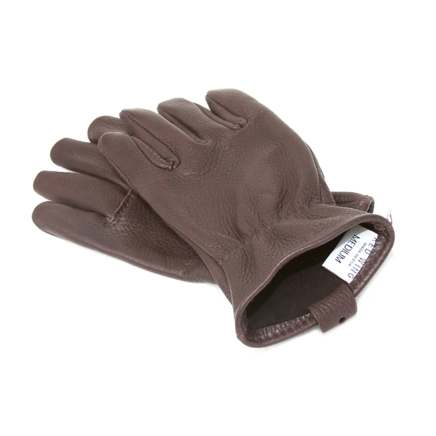 Unlined Glove in Brown Buckskin Leather - Image 3