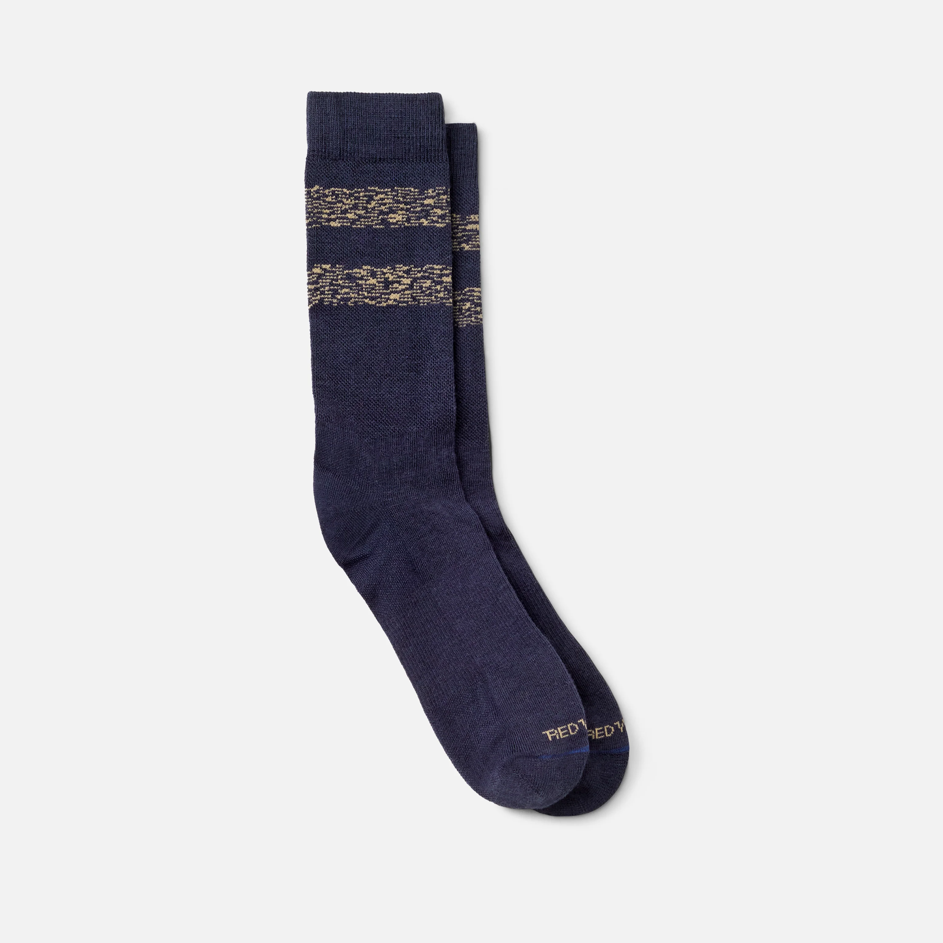 Wool Blend Striped Socks - Navy